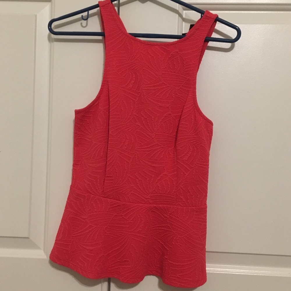 Express Coral Pink Peplum Top